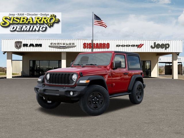 2026 Jeep Wrangler WRANGLER 2-DOOR SPORT in Firecracker Red Clear-Coat Exterior Paint — front three-quarter view