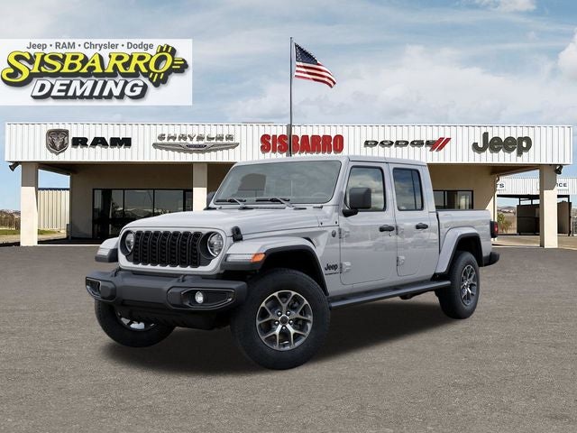 2026 Jeep Gladiator GLADIATOR SPORT S 4X4 in Bright White Clear-Coat Exterior Paint — front three-quarter view