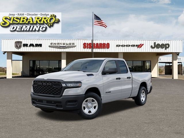 2026 RAM Ram 1500 RAM 1500 TRADESMAN QUAD CAB 4X2 6'4' BOX in Bright White Clear-Coat Exterior Paint — front three-quarter view