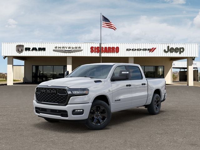 2026 RAM Ram 1500 RAM 1500 BIG HORN CREW CAB 4X4 5'7' BOX in Bright White Clear-Coat Exterior Paint — front three-quarter view
