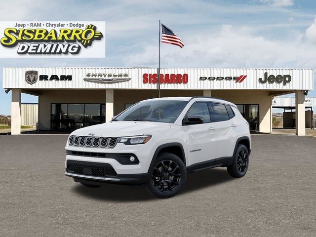 2026 Jeep Compass COMPASS LATITUDE ALTITUDE 4X4 in Bright White Clear-Coat Exterior Paint — front three-quarter view