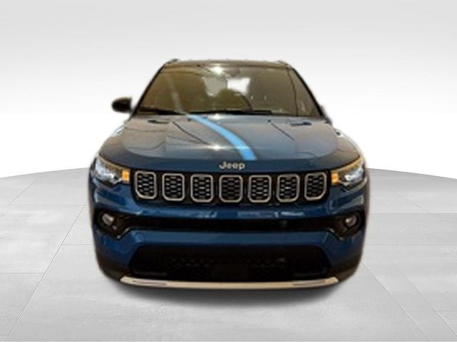 2025 Jeep Compass Limited 4x4 in Hydro Blue Pearlcoat — front three-quarter view